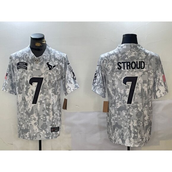 Mens Youths Kids Womens 7 C.J. Stroud F.U.S.E. Salute to Service Stitched Jersey